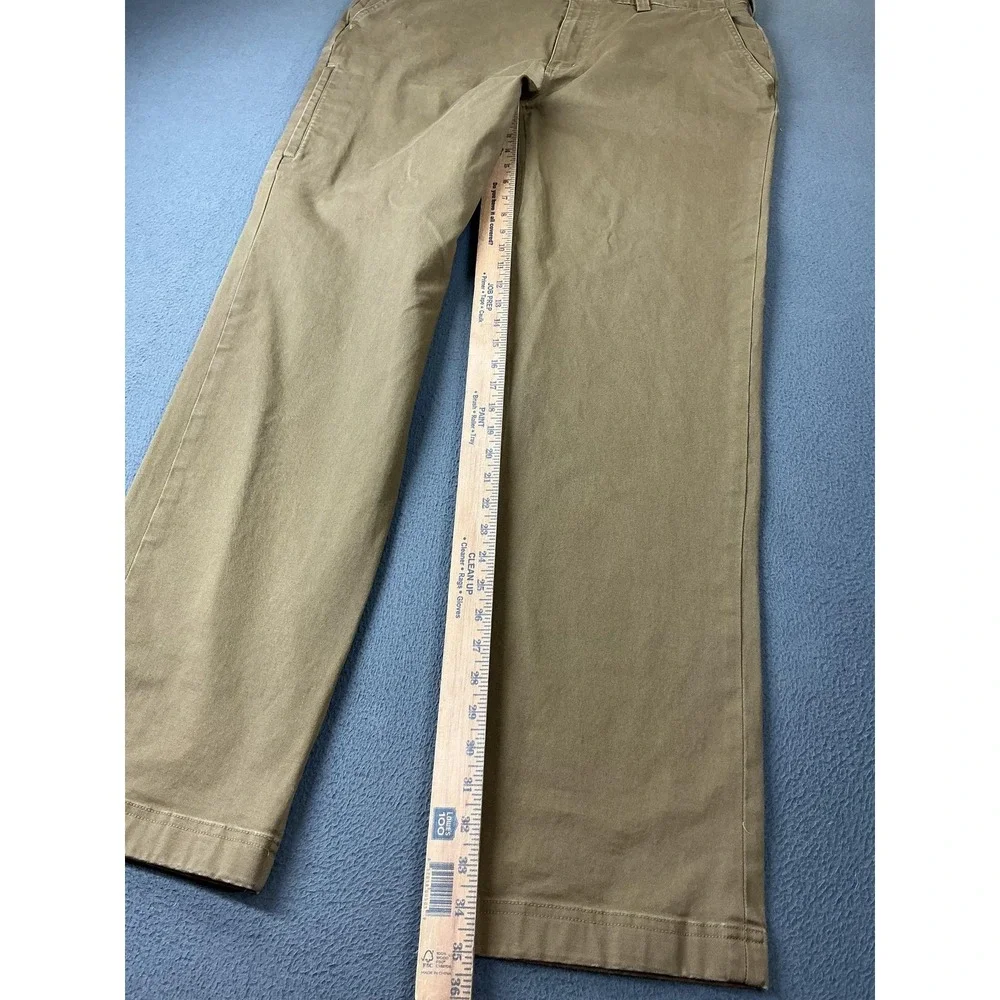 Duluth Trading Pants Mens 36x36 Khaki Brown Chino Relaxed Flex Baggy Ballroom
